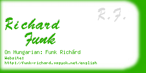 richard funk business card